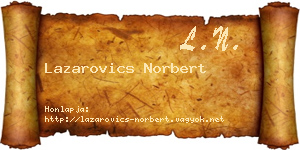 Lazarovics Norbert névjegykártya